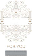 Four Petal Scroll Label Glimmer - Hot Foil Plate & Die Set 