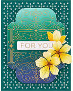 Four Petal Scroll Label Glimmer - Hot Foil Plate & Die Set 