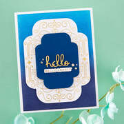 Four Petal Scroll Label Glimmer - Hot Foil Plate & Die Set 