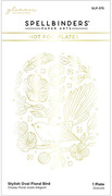 Stylish Oval Floral Bird - Glimmer Hot Foil Plate