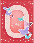 Stylish Oval Fluttering By - Glimmer Hot Foil Plate and Die
