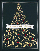 Swirling Foliage Tree - Christmas Hot Foil Plate
