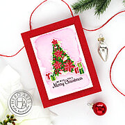 Color Layering Poinsettia Christmas Tree - Clear Stamp