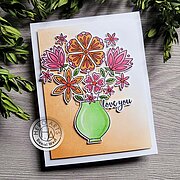 Flowers in Vase - Clear Stamp Set
