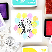 Hero Arts Happy Birthday Confetti and Balloons - Wood Rubber Stamp ...