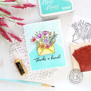 Floral Envelope - Rubber Stamp