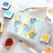 Three Floral Imprints - Rubber Stamp