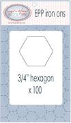 Iron On 3/4" Hexies 100ct English Paper Piecing Template