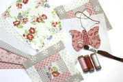 Hollyhocks Roses Hollyhock Pink - Quilt Fabric