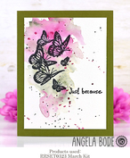 March - Red Rubber Stamp Set