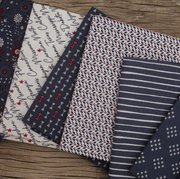 Independence Day Text Indigo - Patriotic Quilt Fabric