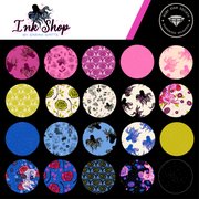 Ink Shop Dots Blue Ribbon - Quilt Fabric, different perspective #1. Select this picture to zoom in