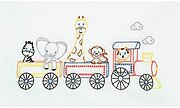 Jungle Train Children's Pillowcase - Embroidery Kit