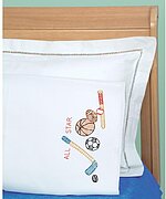 Sports Children's Perle Edge Pillowcase - Embroidery Kit