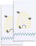 Bee Hive - Stamped Decorative Hand Towel Pair