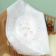 Bear with Balloons Quilt Top - Embroidery Kit, different perspective #1. Select this picture to zoom in