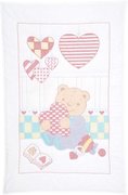 Bear & Hearts - Crib Quilt Top - Embroidery Kit, different perspective #1. Select this picture to zoom in