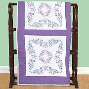 Lavender Flowers 18" Quilt - Stamped Embroidery Kit