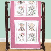 Baby Highland Cows - Quilt Blocks - Embroidery Kit, different perspective #1. Select this picture to zoom in