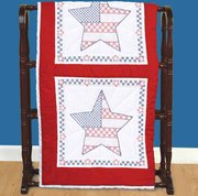 USA Star - 18" Quilt Blocks - Patriotic Embroidery Kit, different perspective #1. Select this picture to zoom in