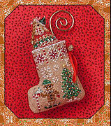 Gingerbread Mouse Elf Stocking - Cross Stitch Pattern