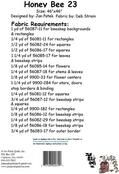 Honey Bee 23 - Quilt Pattern