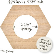 3" Wood Hexagon Hoop Frame