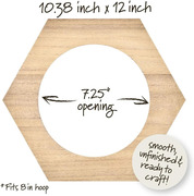 8" Wood Hexagon Hoop Frame
