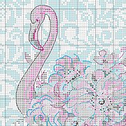 Floral Flamingo - Counted Cross Stitch Kit