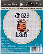 Crazy Cat Lady Stitch Wits - Cross Stitch Kit, different perspective #1. Select this picture to zoom in