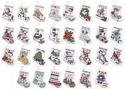 Tiny Christmas Stocking Ornaments Counted Cross Stitch Kit