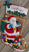 Santa's Visit Christmas Stocking - Felt Applique Kit