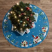 Winter Village Christmas Tree Skirt - Felt Applique Kit