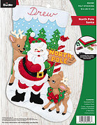 North Pole Santa Christmas Stocking - Felt Applique Kit