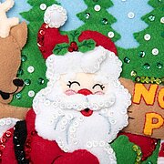 North Pole Santa Christmas Stocking - Felt Applique Kit