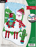 Llama Christmas Stocking - Felt Applique Kit