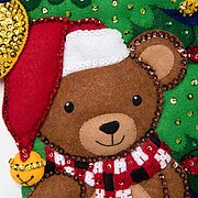 Teddy Bear Christmas Stocking - Felt Applique Kit
