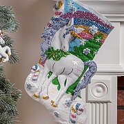 Santa's Unicorn Christmas Stocking - Felt Applique Kit