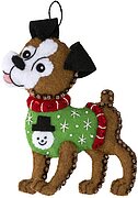 Dogs In Ugly Sweaters Ornaments - Felt Applique Kit