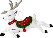 Festive Reindeer Christmas Ornaments - Felt Applique Kit