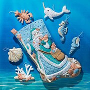 Seashore Santa Christmas Ornaments - Felt Applique Kit