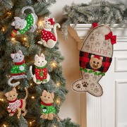Cats In Ugly Sweaters Ornaments - Felt Applique Kit