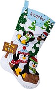 Penguins at Play - Christmas Stocking - Felt Applique Kit
