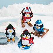 Penguins at Play - Christmas Ornaments - Felt Applique Kit