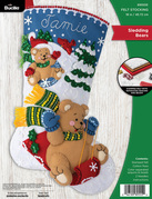 Sledding Bears - Christmas Stocking - Felt Applique Kit