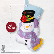 Jolly Top Hat Snowman - Stocking - Felt Applique Kit