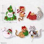 Frisky Kitties - Christmas Ornaments - Felt Applique Kit