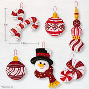 Snowman's Peppermint - Ornaments - Felt Applique Kit