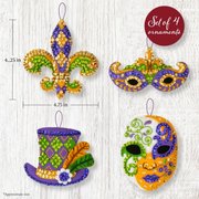 Mardi Gras Christmas Ornament - Felt Applique Kit
