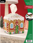 Gingerbread Cottage - Christmas Tissue Box Felt Applique Kit